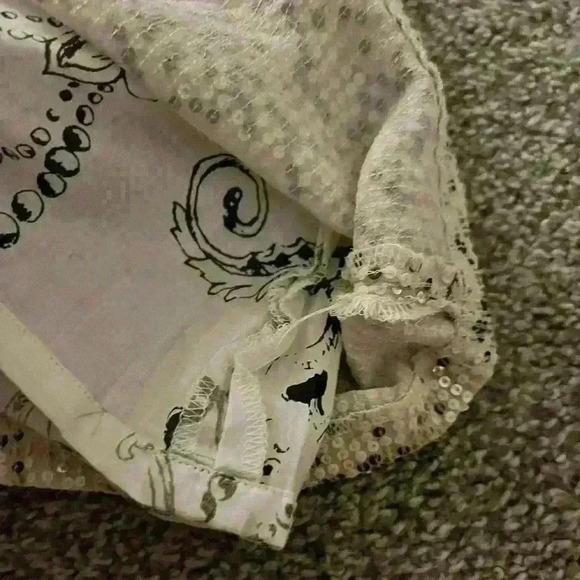 David Meister Silk V-Neck Top Sz 4 Sleeveless Boho Festival Bohemian Summer - Picture 4 of 6